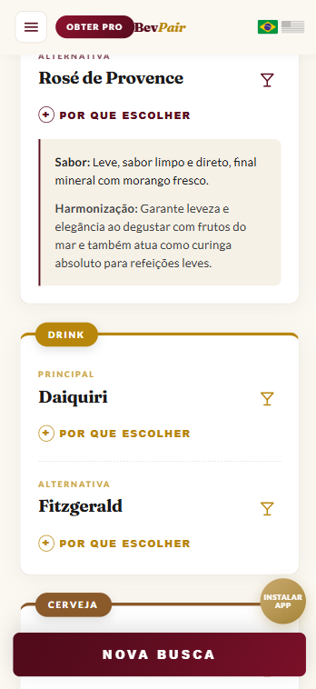 BevPair - Resultado drink