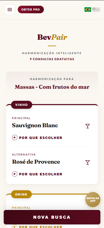 BevPair - Resultado vinho